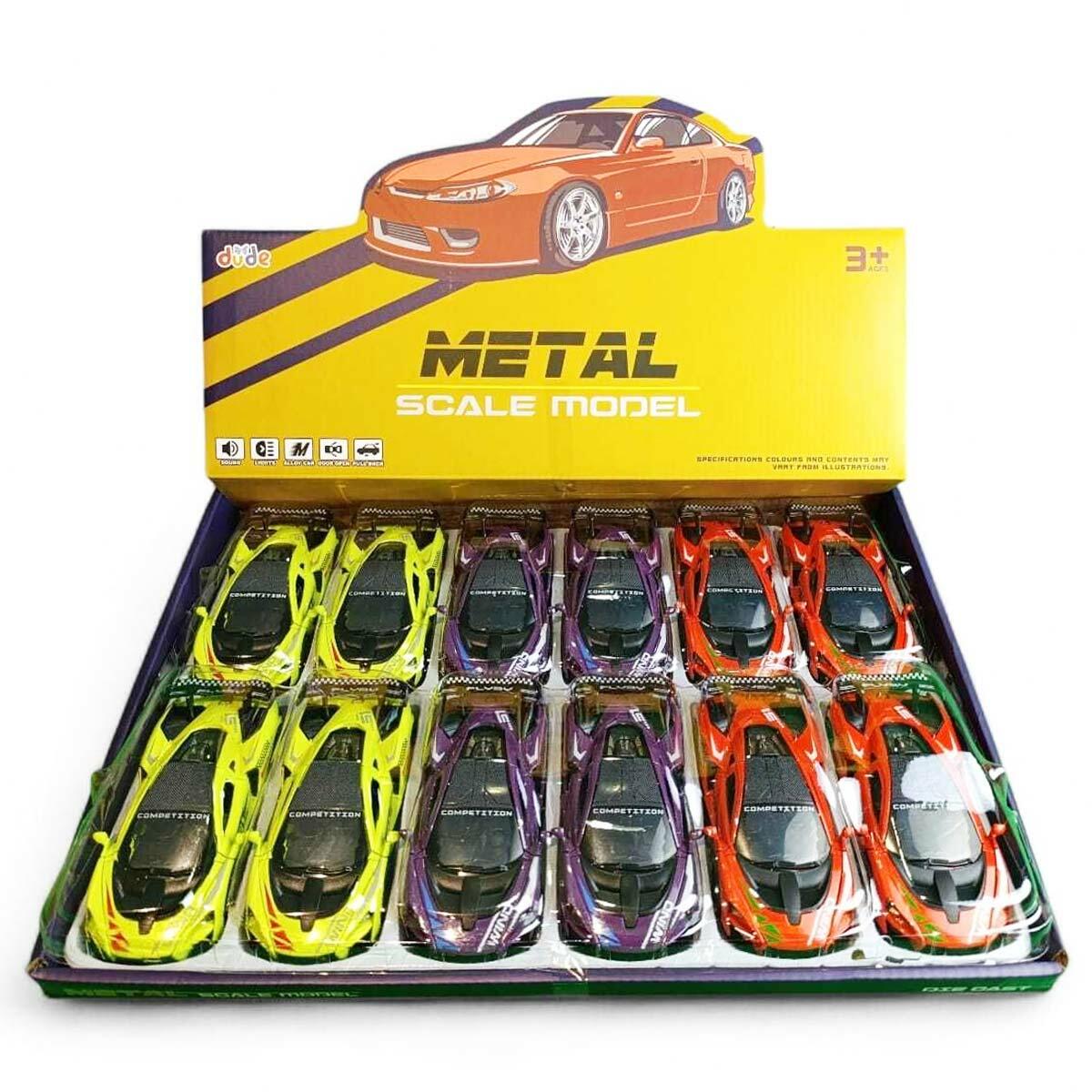 15 Cm Büyük Boy Metal Model Çek Bırak Spor Araba | Sesli Ve Işıklı Die-Cast Model