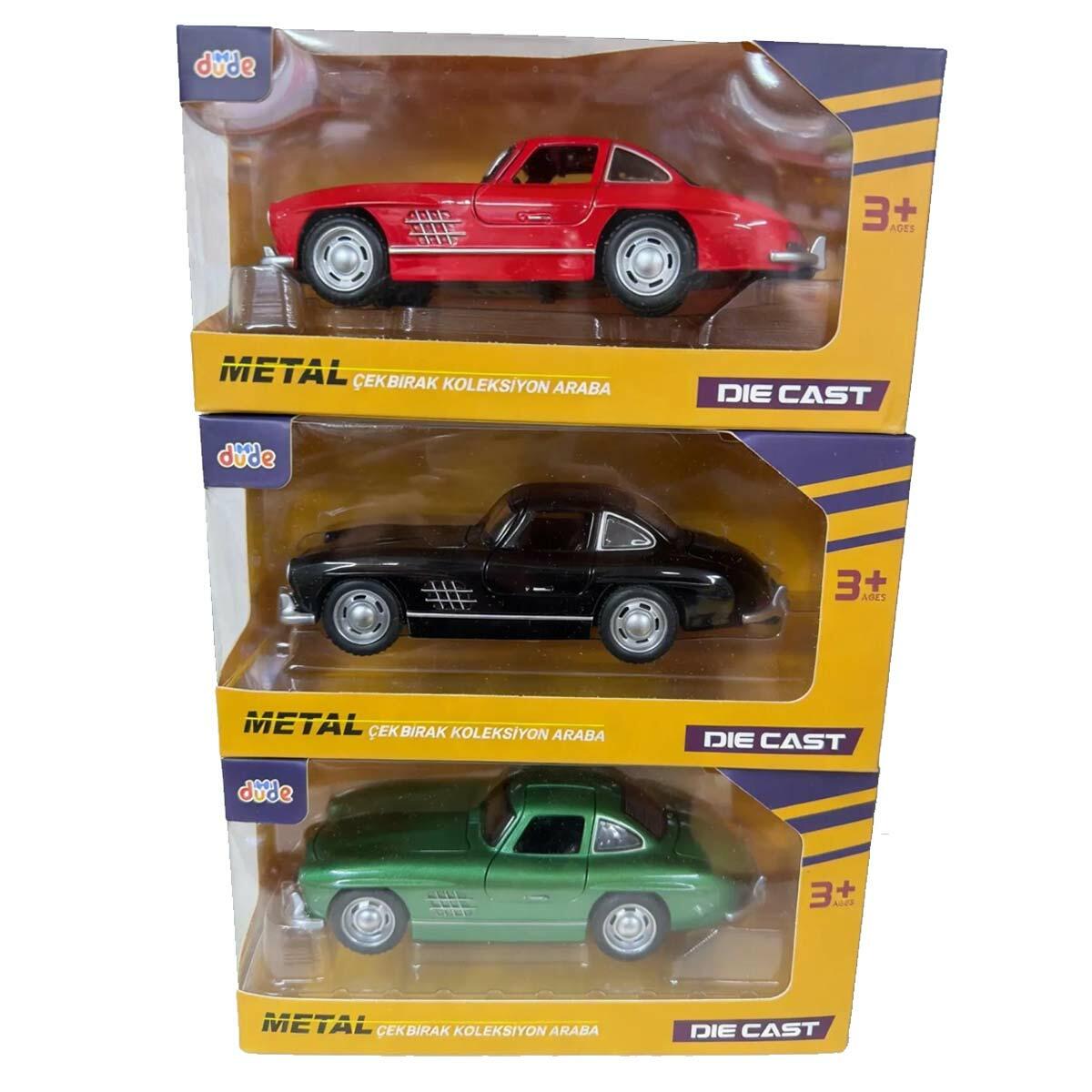 15 CM Mercedes 300SL Metal Çek Bırak | Martı Kanat Klasik Araba | Feyza Oyuncak Koleksiyon Serisi