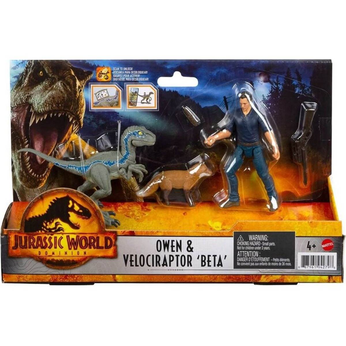 Jurassic World Owen ve Velociraptor Beta Figür Paketi