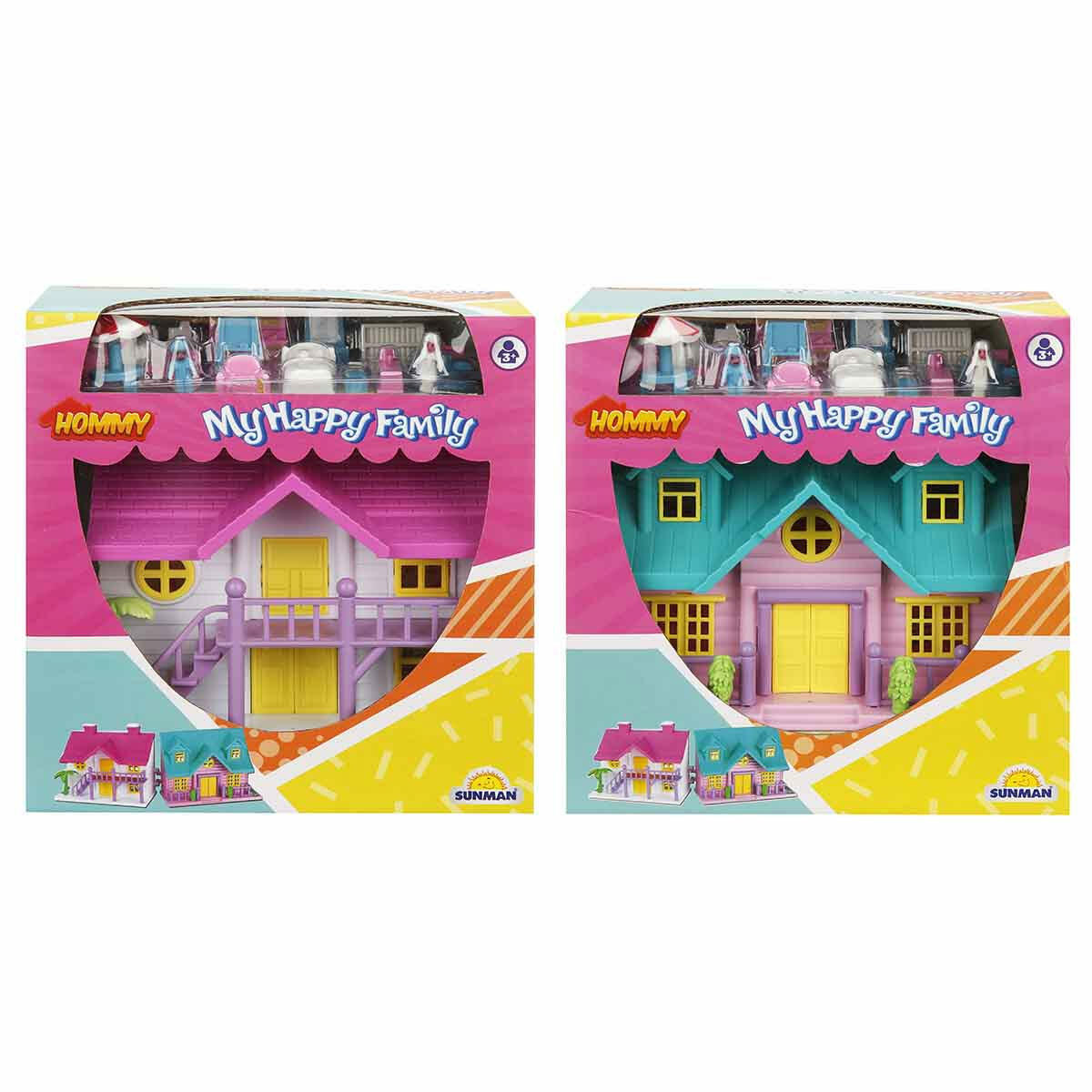 My Happy Family Villa 2 Katlı Ev Oyun Seti | 18 Parça Mobilyalı Bebek Evi | Eğitici Evcilik Oyun Seti