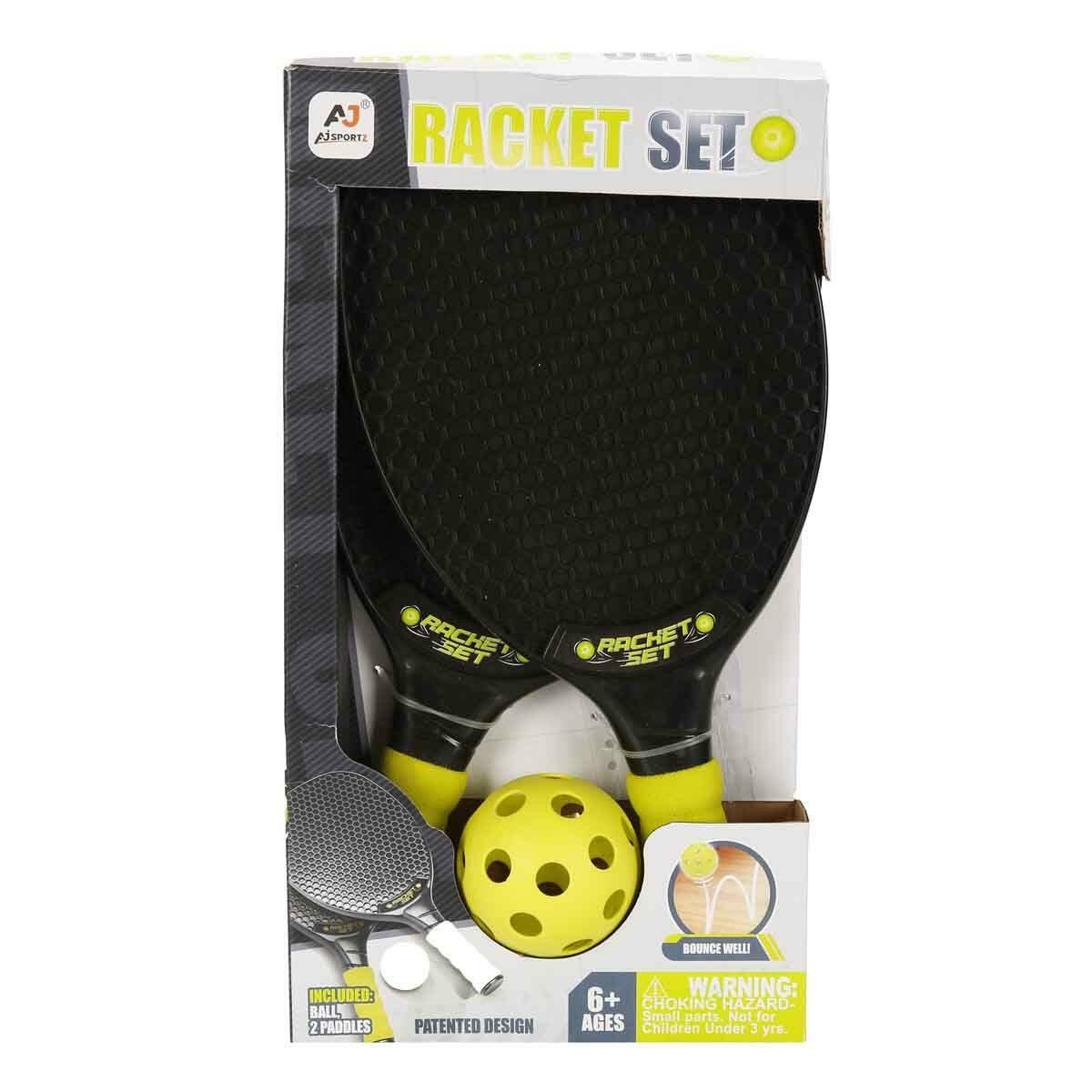 2’li Raket ve Top Seti | Yumuşak Tutma Saplı Ergonomik Tasarım | Eğlenceli Bahçe ve Plaj Oyun Seti