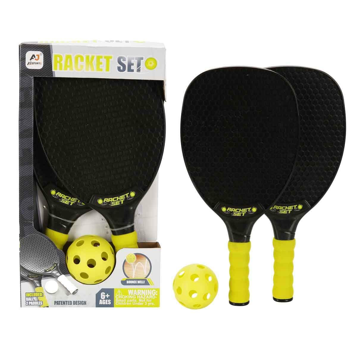 2’li Raket ve Top Seti | Yumuşak Tutma Saplı Ergonomik Tasarım | Eğlenceli Bahçe ve Plaj Oyun Seti