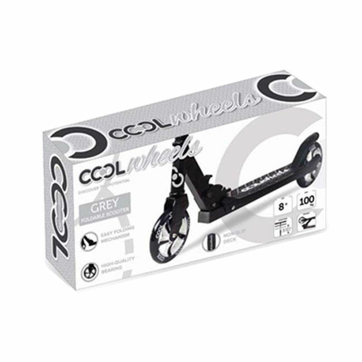 Cool Wheels 8+ Yaş 2 Tekerlekli Katlanabilir Scooter Gri | 100 kg Taşıma Kapasiteli Profesyonel Şehir Scooterı | Ayarlanabilir ve Dayanıklı Metal Gövde