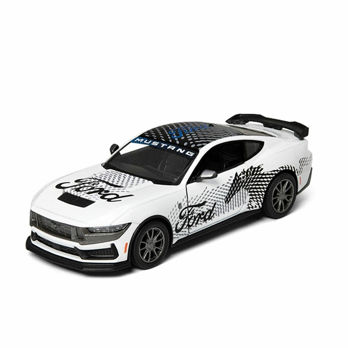 2024 Ford Mustang Dark Horse Çek Bırak Model Araba | Desenli Tasarım 13 cm | Açılır Kapılı Lisanslı Spor Araba