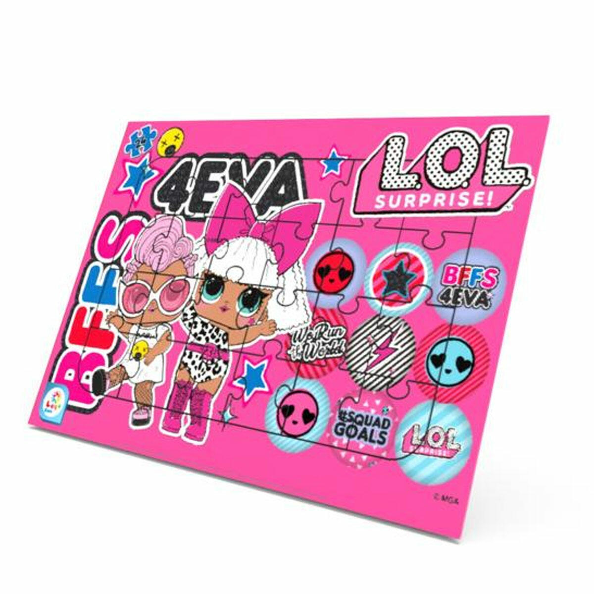 24 Parça L.O.L. Surprise Frame Puzzle | Çerçeveli Eğitici Çocuk Puzzle Seti | Işıltılı L.O.L. Bebekler Temalı Yapboz