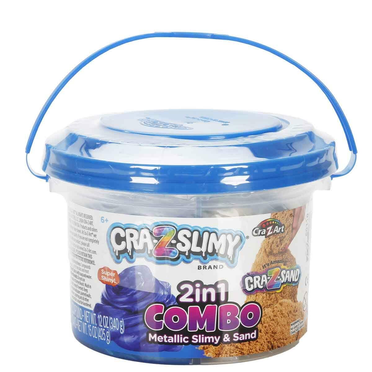 2in1 Cra-Z-Slimy Combo Metalik Slime ve Kum Kovası | Metalik Slime &amp; Oyun Kumu