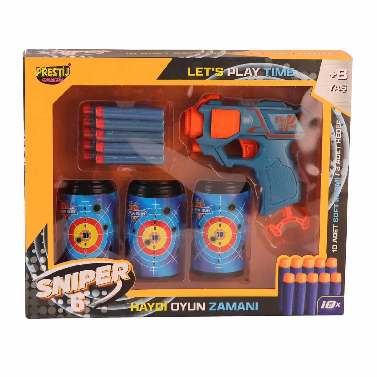 3 Hedefli Sniper-6 Dart Atıcı Seti | 10 Adet Yumuşak Dartlı Keskin Nişancı Silahı | Hedef Vurma Oyun Seti