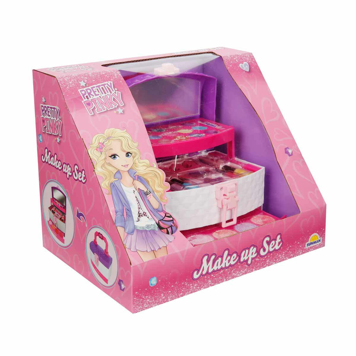 3 Katlı Çantalı Makyaj Seti | Toksik Madde İçermeyen, Aynalı ve Kilitlenebilir Taşınabilir Güzellik Çantası