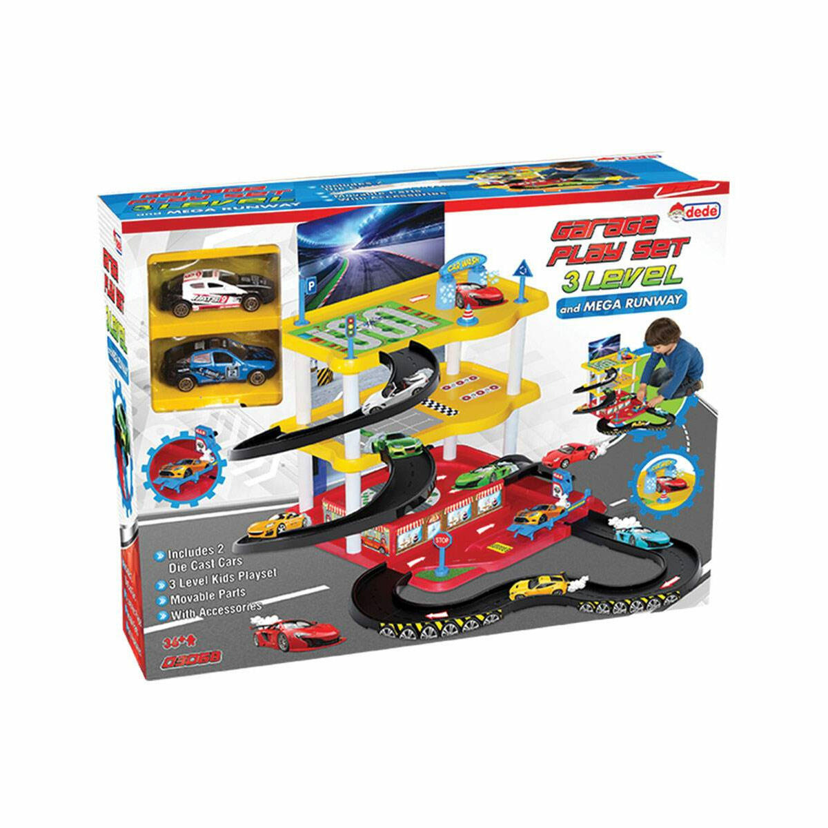 3 Katlı Garaj Oyun Seti | 2 Metal Arabalı ve Aksesuarlı Devasa Otopark Seti | Hareketli Parçalı Eğitici Set