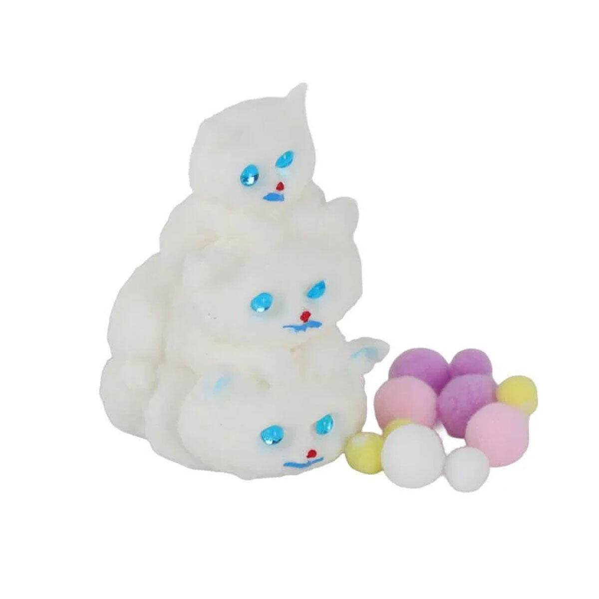 3'lü Kedi Sukuşi Seti | 10 cm Esnek ve Yumuşak Stres Oyuncağı | 3 Farklı Renk ve Yavaş Yükselen Duyusal Rahatlama Paketi