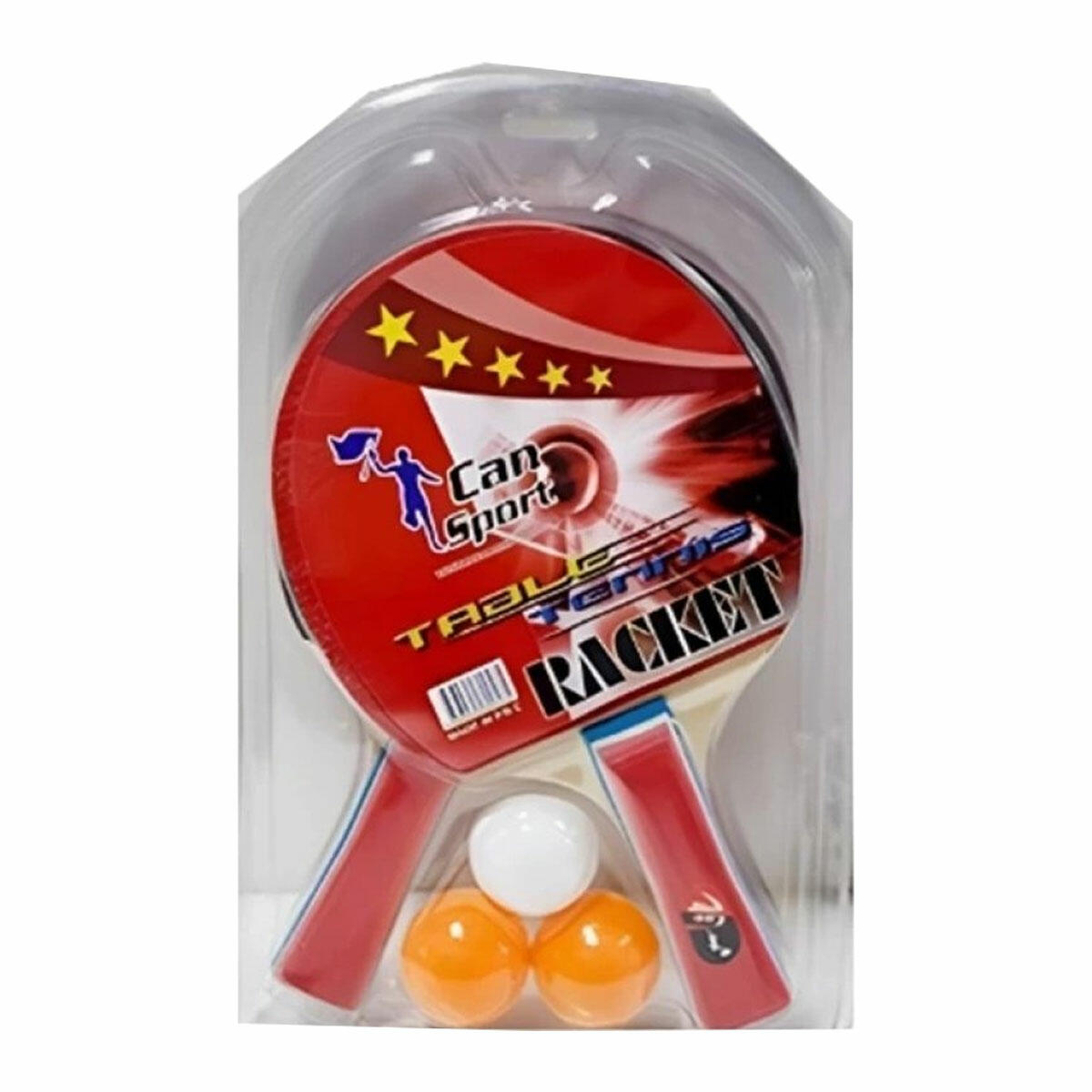 Can Sport 3 Toplu Masa Tenisi Raket Seti | 2 Raket + 3 Top Profesyonel Başlangıç Seti | Ergonomik Saplı Pinpon Takımı