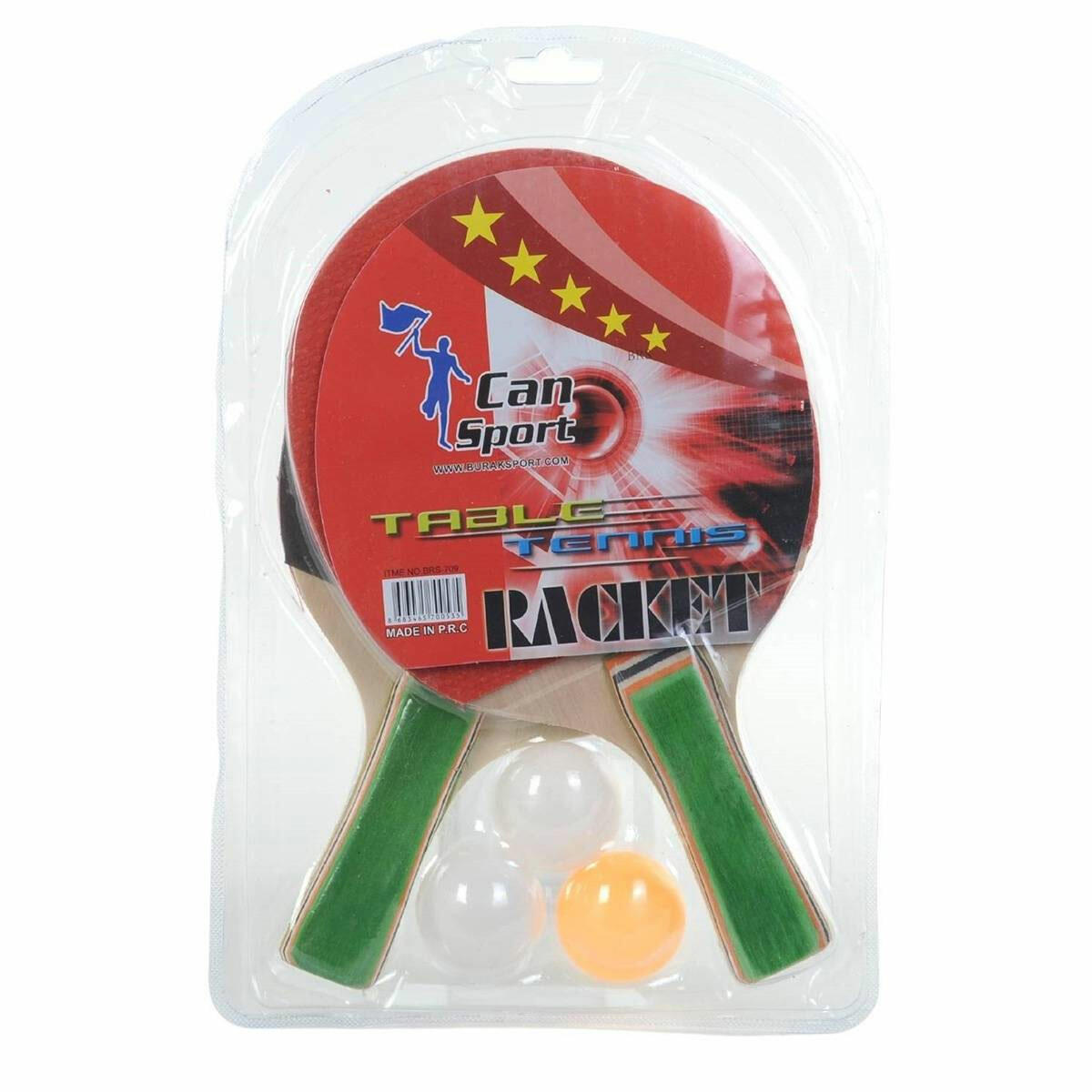 Can Sport 3 Toplu Masa Tenisi Raket Seti | 2 Raket + 3 Top Profesyonel Başlangıç Seti | Ergonomik Saplı Pinpon Takımı