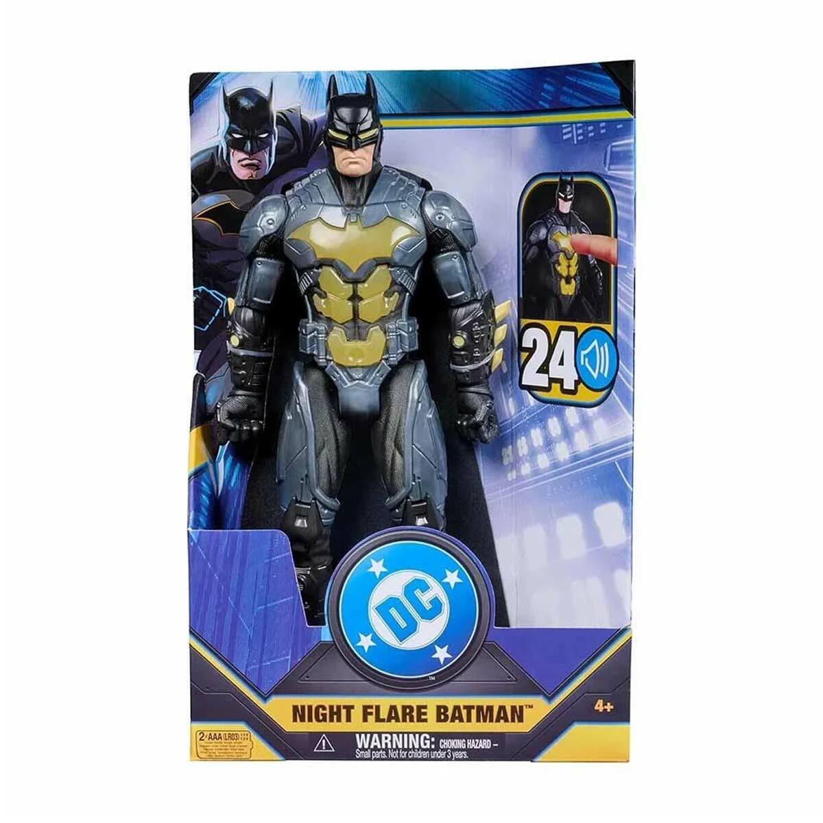 30 cm Batman Night Flare Işıklı ve Sesli Aksiyon Figürü | 24 Farklı Ses ve İfade | DC Comics Lisanslı Koleksiyon Oyuncağı