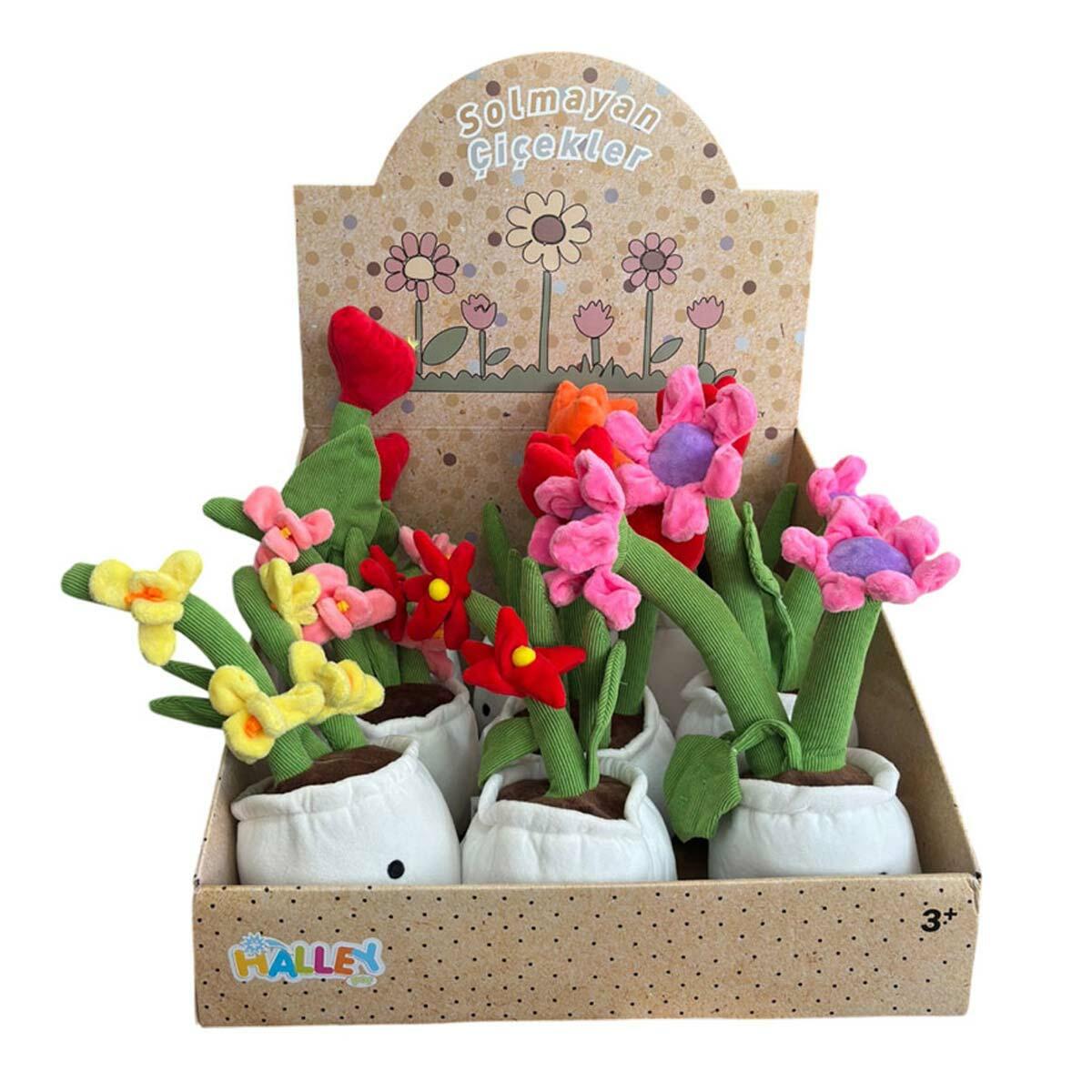 30 cm Saksıda Solmaz Peluş Çiçek | Dekoratif Yumuşak Çiçek Oyuncak | Welsoft Kumaş Solmayan Pelüş Bitki