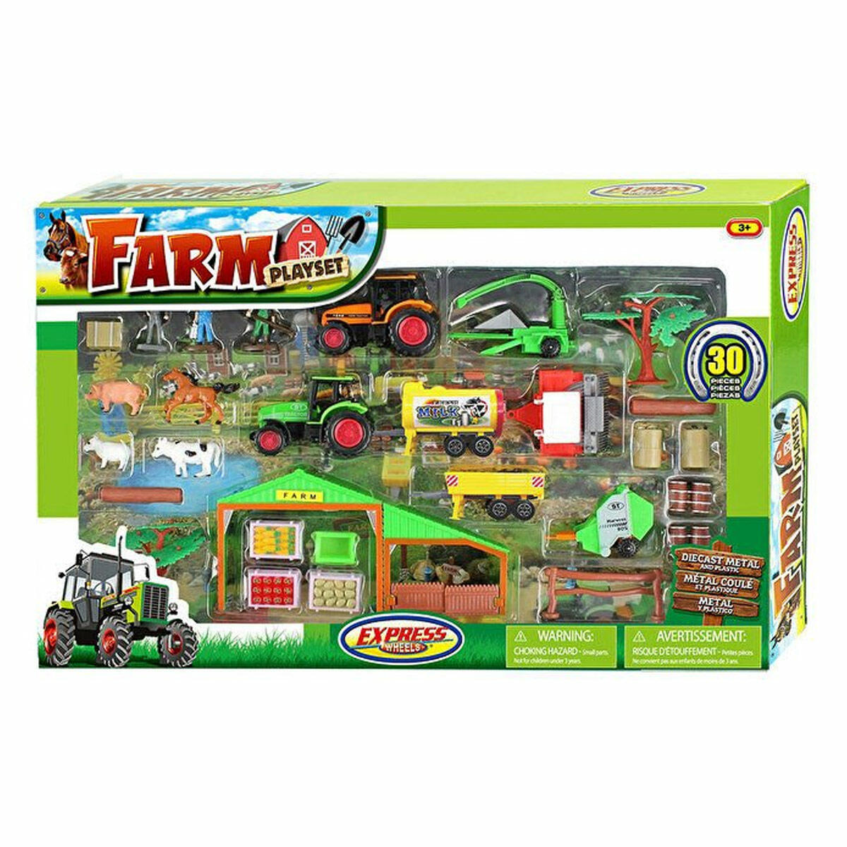 30 Parça Hayvanlı Çiftlik Oyun Seti | Traktörlü Ve Römorklu Çiftlik Hayatı | Eğitici Hayvan Figürleri Ve Araçları