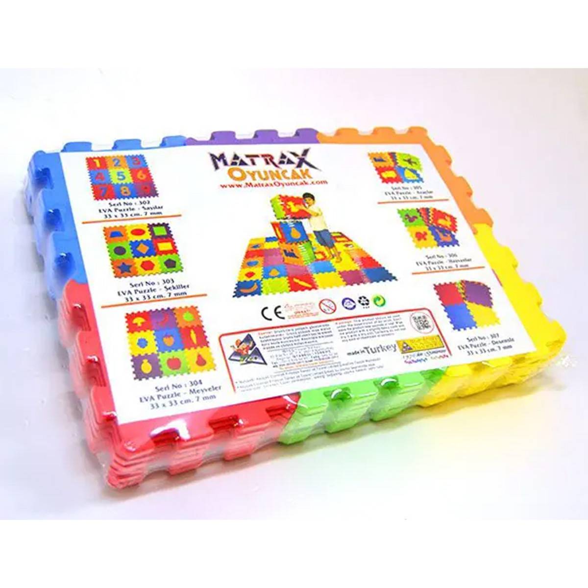 EVA Puzzle 12 x 12cm x 7mm Harf ve Sayılar