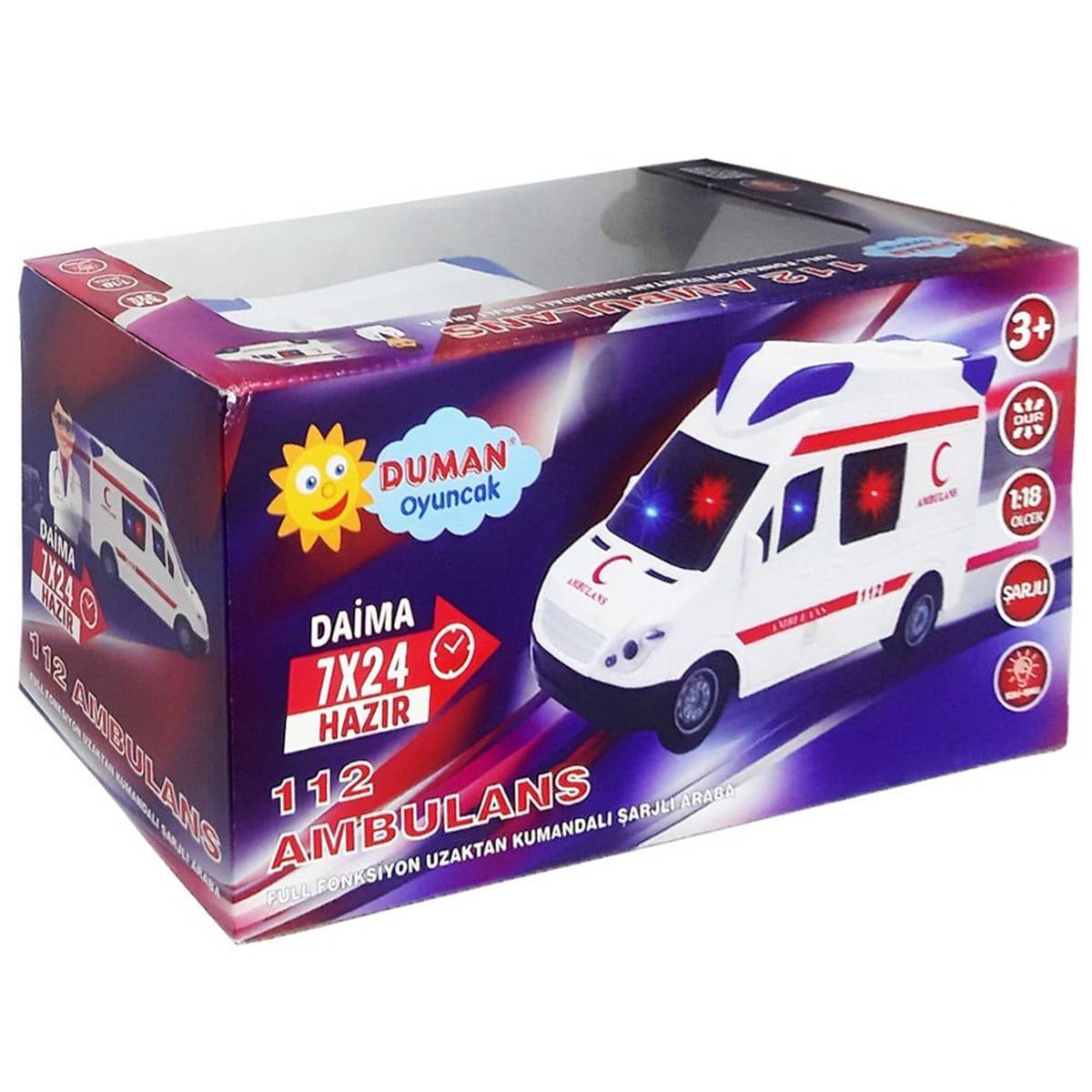 Uzaktan Kumandalı Şarjlı Full Fonksiyon Ambulans