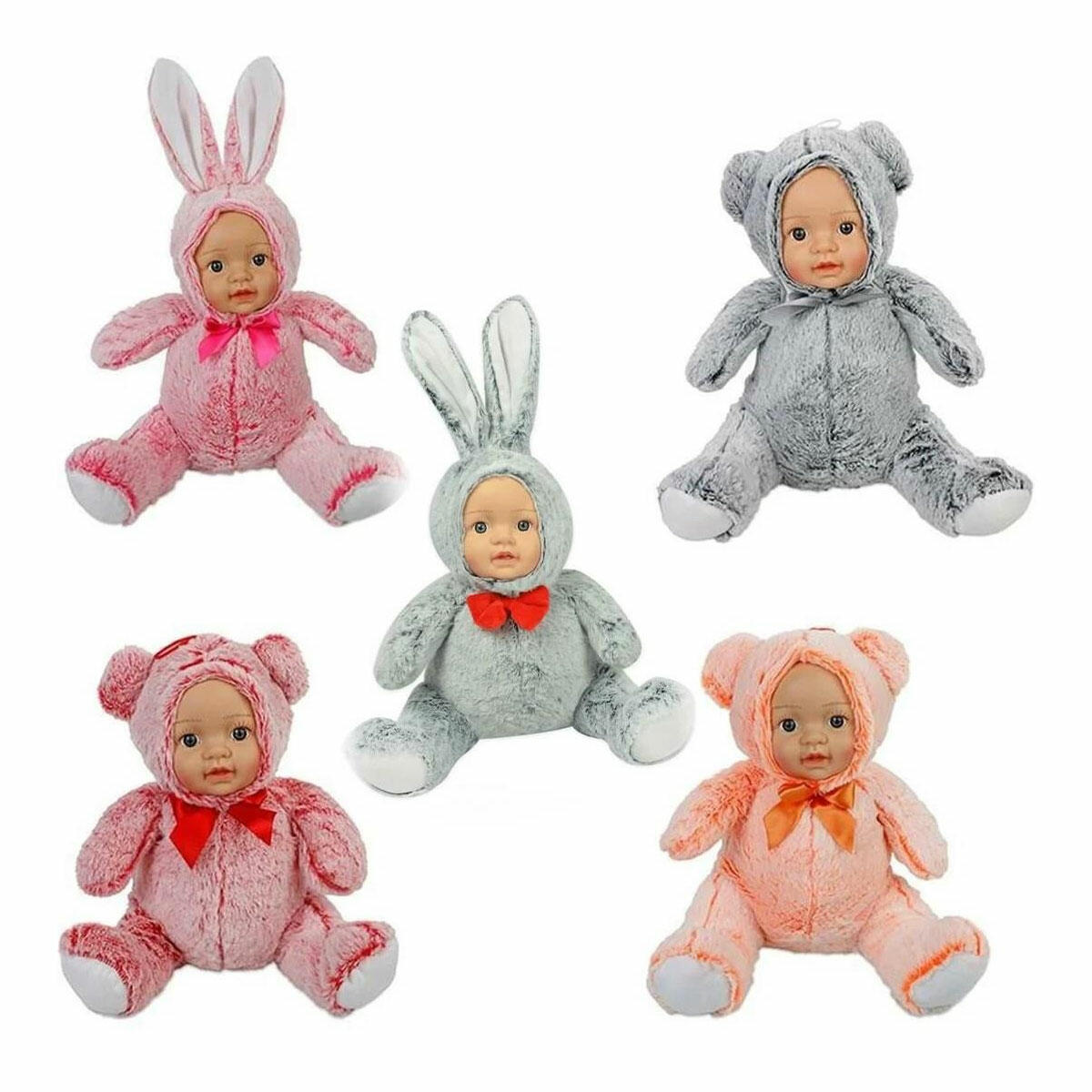 35 Cm Bebek Yüzlü Hayvanlar Peluş Serisi | Şirin ve Yumuşak Uyku Arkadaşı | Bebek Figürlü Hayvan Peluşları