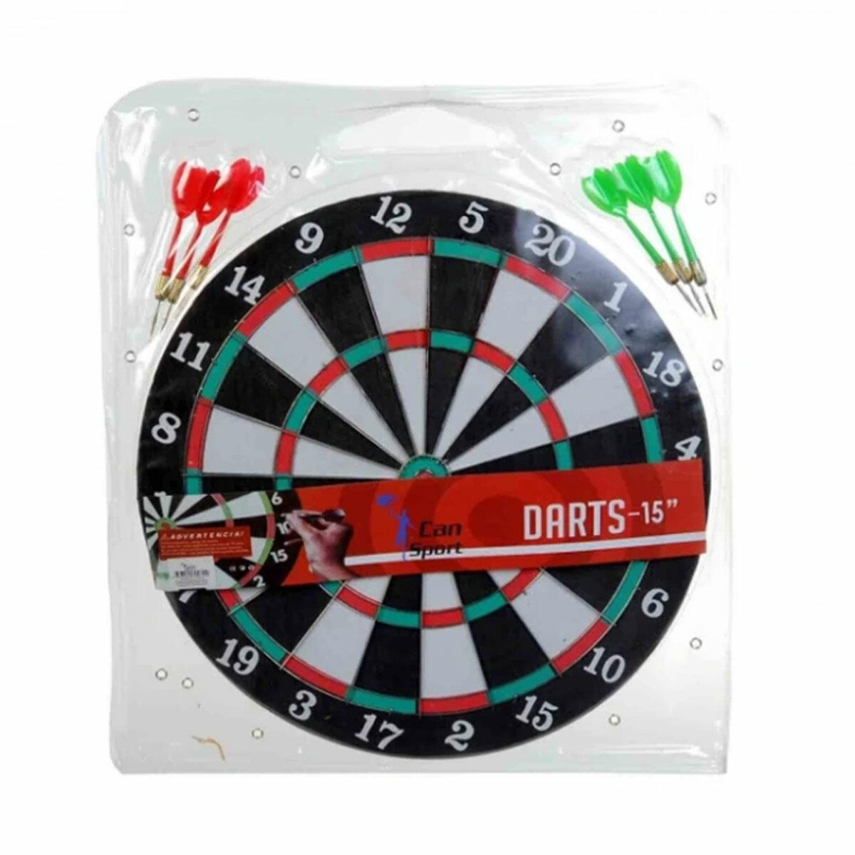 38 cm Çift Taraflı Ahşap Dart Seti | 6 Adet Sivri Uçlu Ok Dahil | Profesyonel Görünümlü Klasik Hedef Tahtası