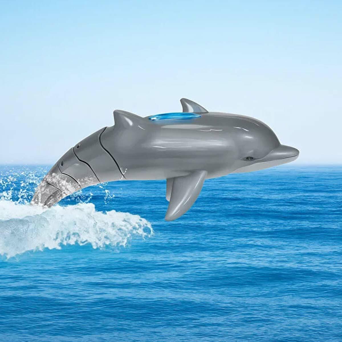 Uzaktan Kumandalı 38 cm Yüzen Su Püskürten Şarjlı Yunus Balığı | Gerçekçi Yüzme ve Su Püskürtme Özelliği | Havuz ve Banyo Eğlencesi Koleksiyonu