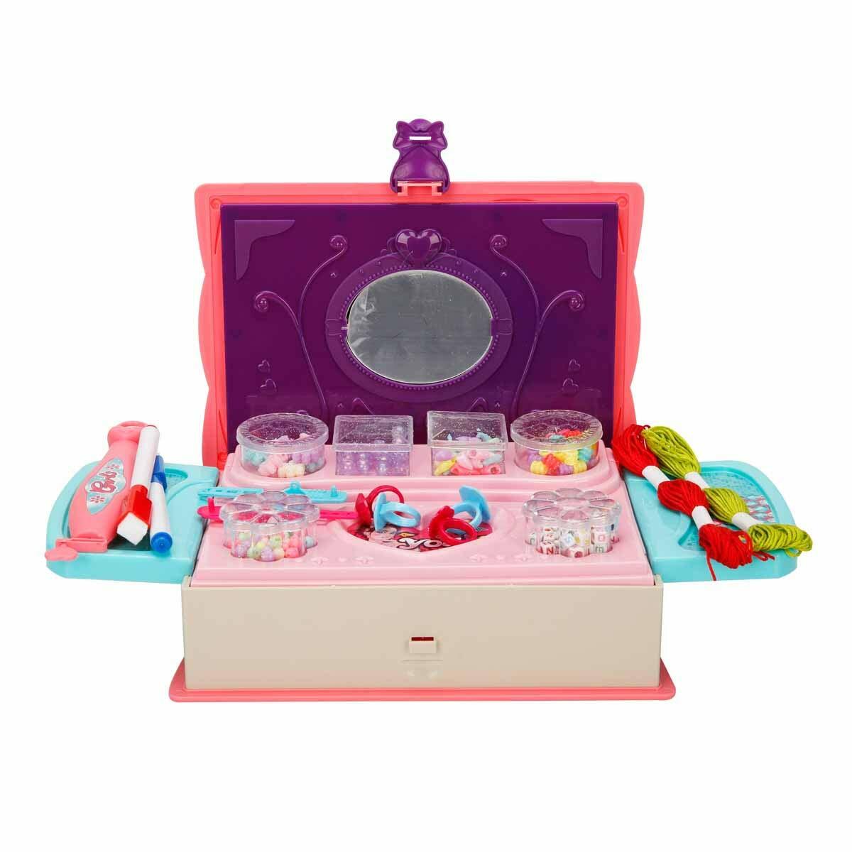 3in1 Kitap Şekilli Boncuk Yapım Seti | Aynalı Takı Tasarım Seti | Eğitici Boncuk Ve Aksesuar Kutusu