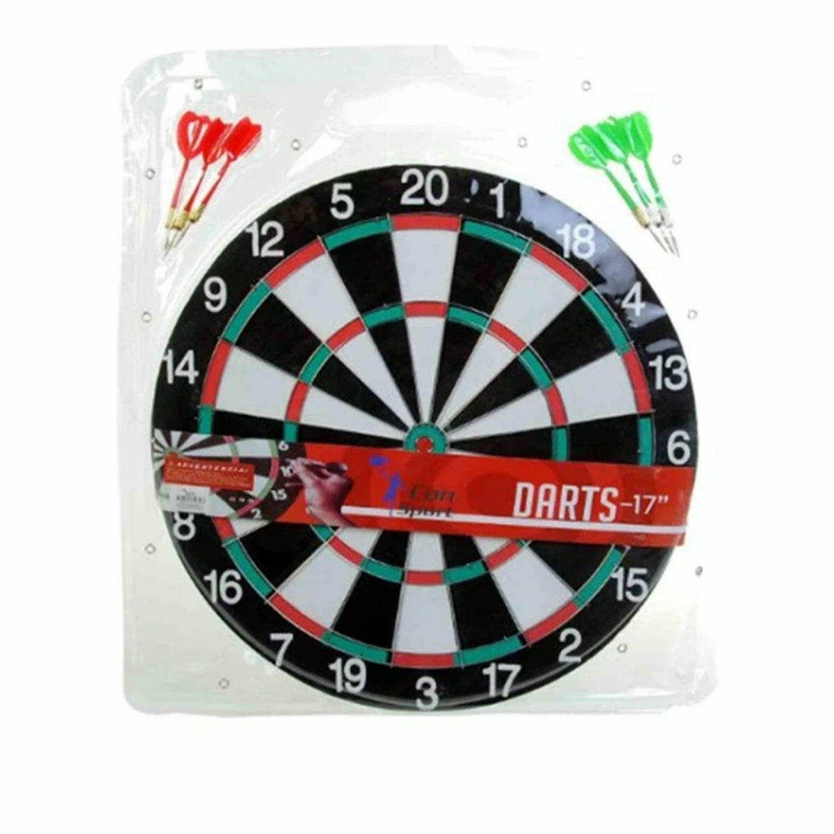 43 cm Çift Taraflı Büyük Dart Seti | 6 İğneli Ok Seti Dahil | Profesyonel Görünümlü Klasik ve Hedef Oyun Seti