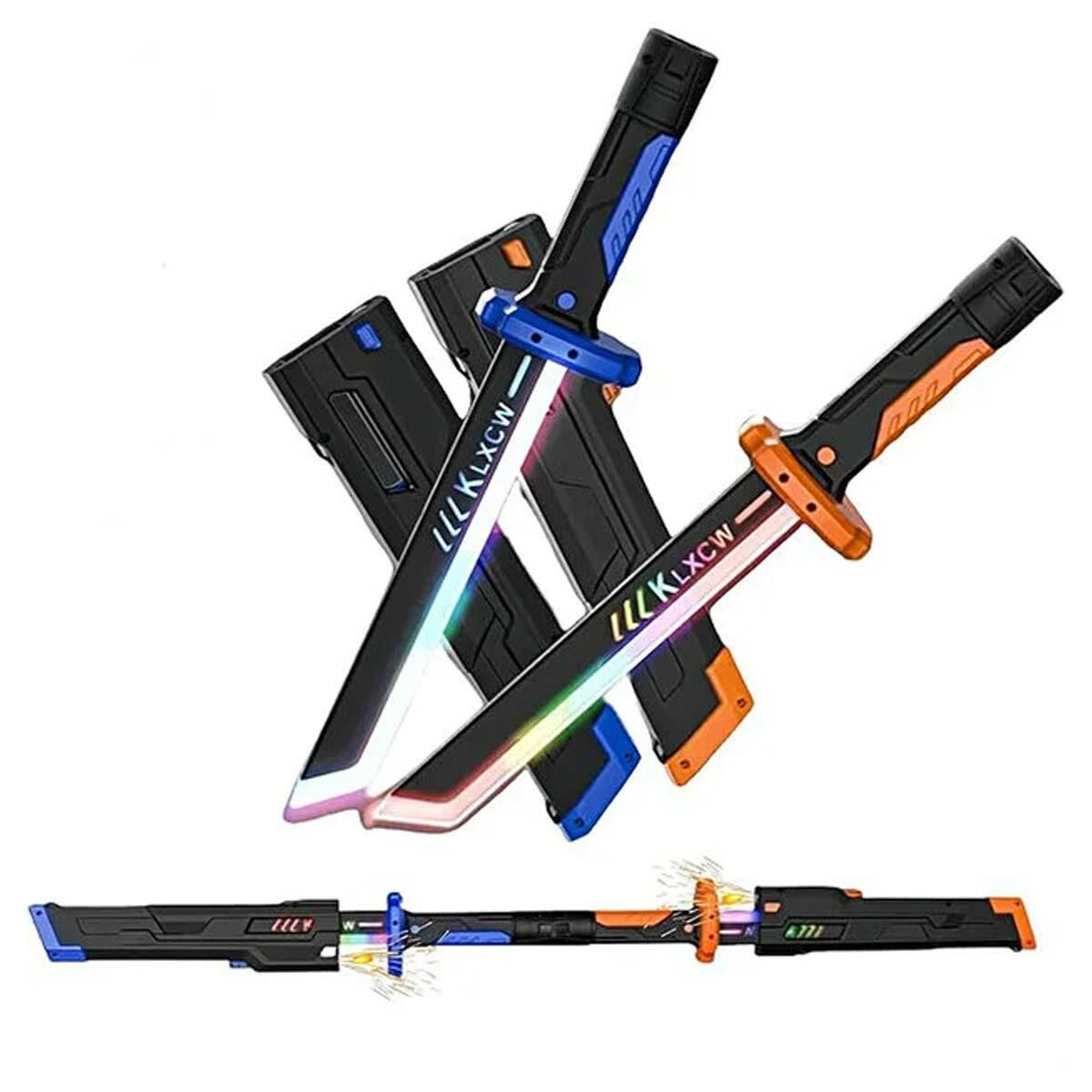 44 cm Kıvılcım Çıkaran Işıklı Işın Kılıcı | Renk Değiştiren LED ve Sesli Düello Kılıcı