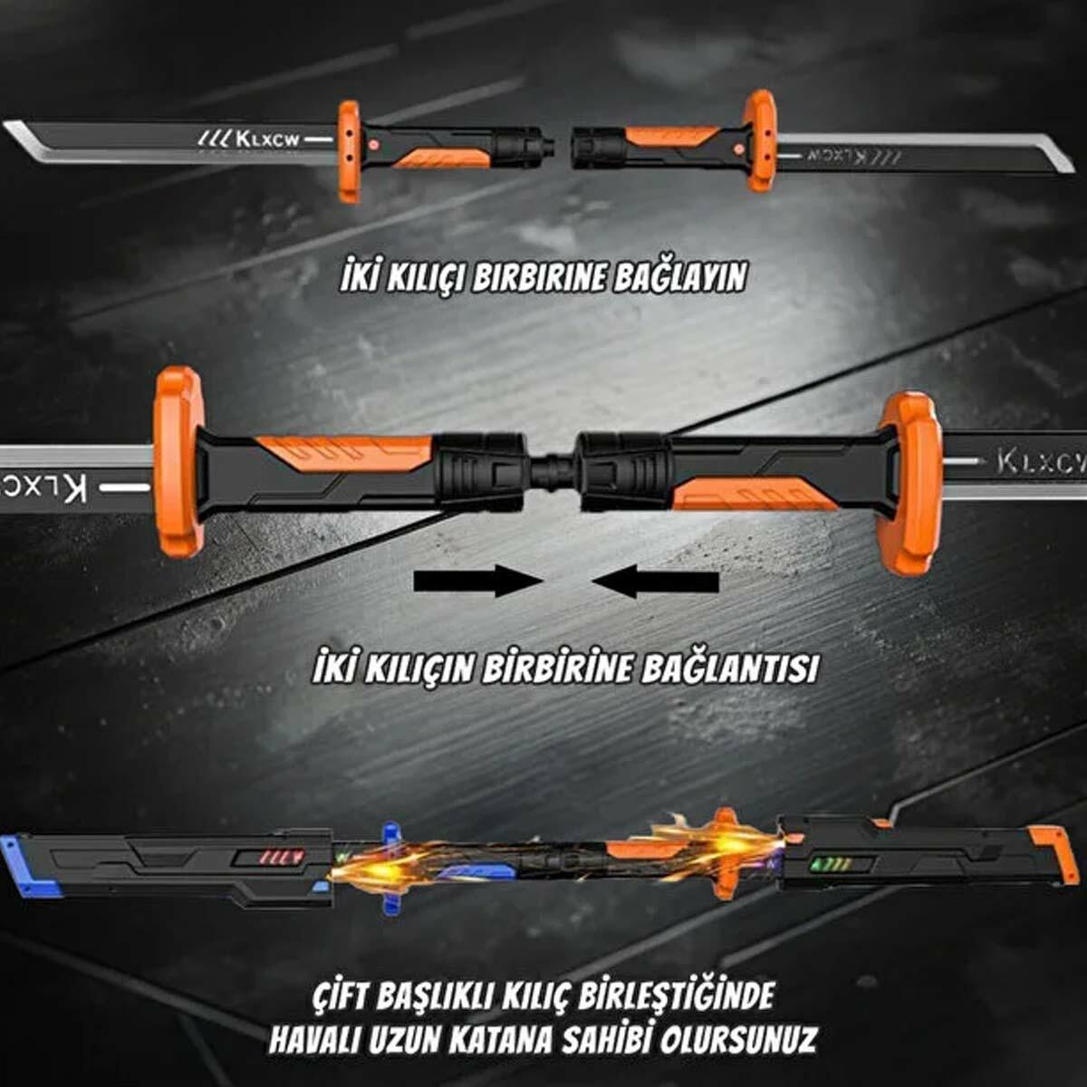 44 cm Kıvılcım Çıkaran Işıklı Işın Kılıcı | Renk Değiştiren LED ve Sesli Düello Kılıcı
