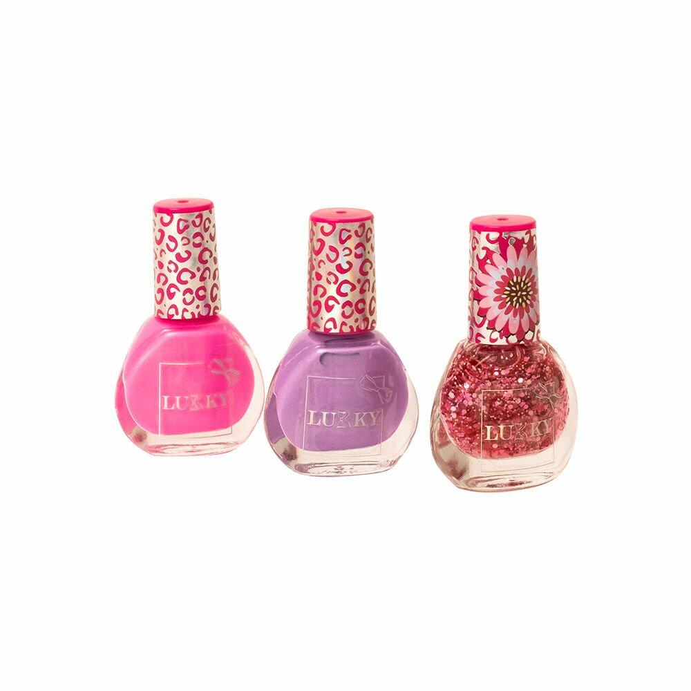 Lukky Çocuk Makyaj Kozmetik Seti - Far Paleti ve Soyulabilir Oje Takma Tırnak