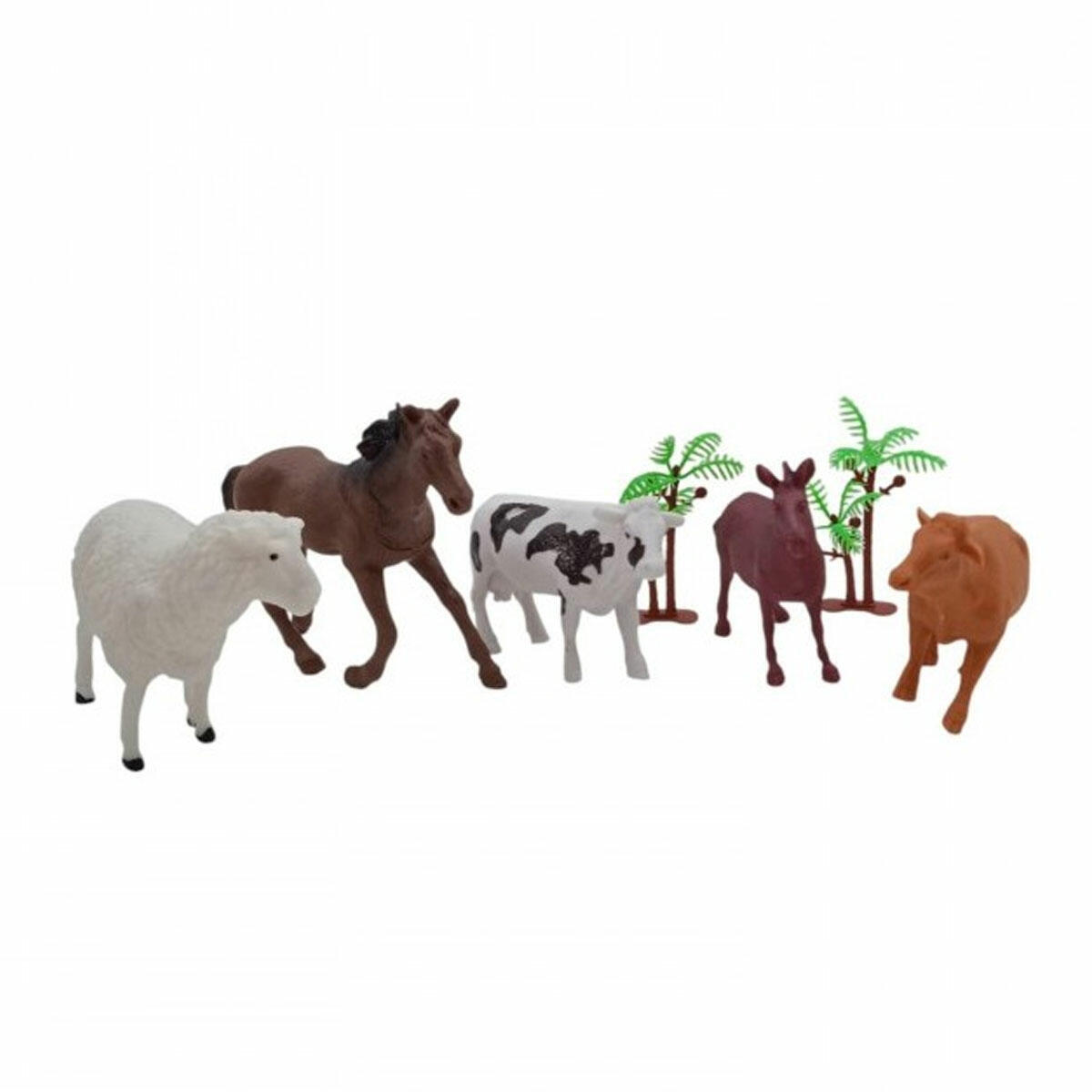 5'li Çiftlik Hayvanları Seti | İnek, At, Koyun, Kuzu ve Katır Figürleri | Eğitici ve Dayanıklı PVC Hayvan Figür Seti