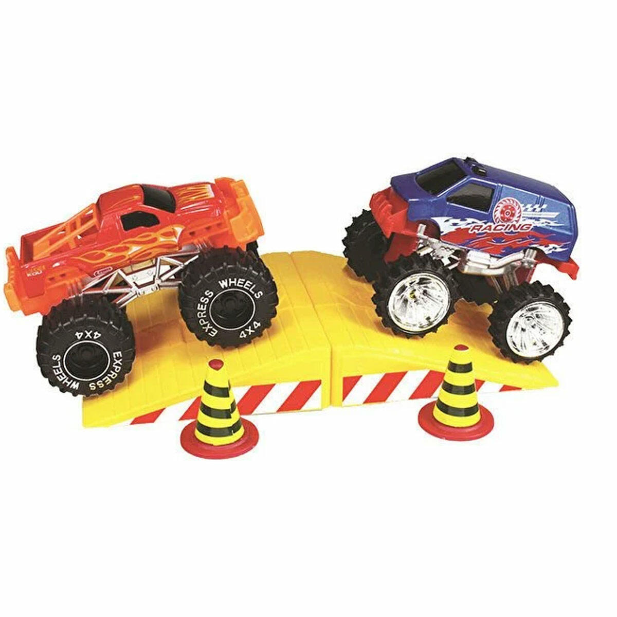 6 Parça Monster Truck Aksiyon Rampa Seti | Hayvan Şekilli Kamyon Ve Fırlatıcı | Çarpma Ve Uçma Oyuncak Seti