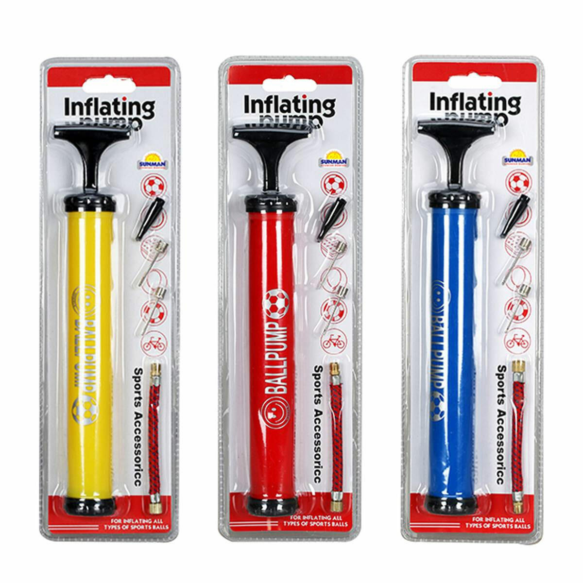 6'sı 1 Arada Çok Amaçlı El Pompası | 3 Farklı Uçlu; Top, Bisiklet, Balon ve Şişme Yatak İçin Pratik Pompa Seti