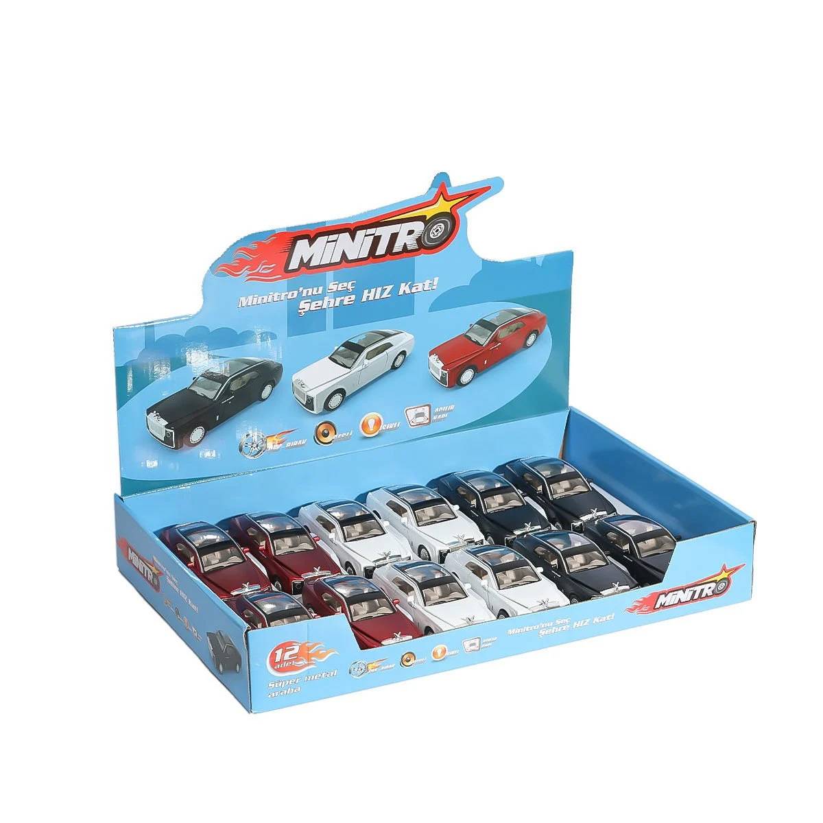 1 : 36 Metal Çek Bırak Sesli Işıklı Makam Arabası