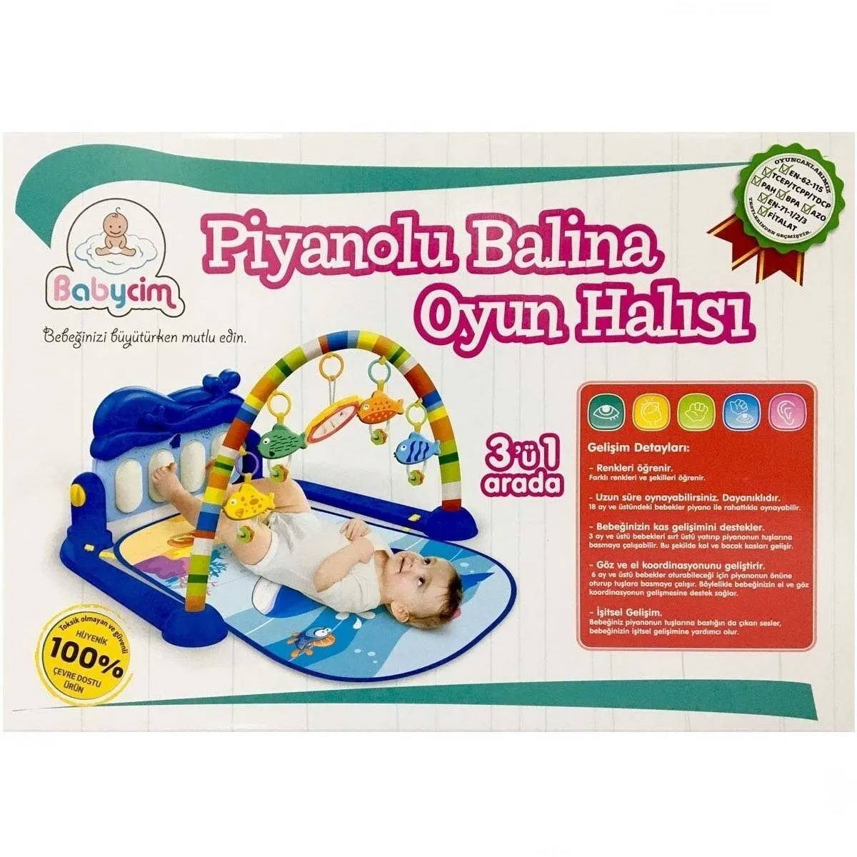 Babycim Balina Piyanolu Oyun Halısı