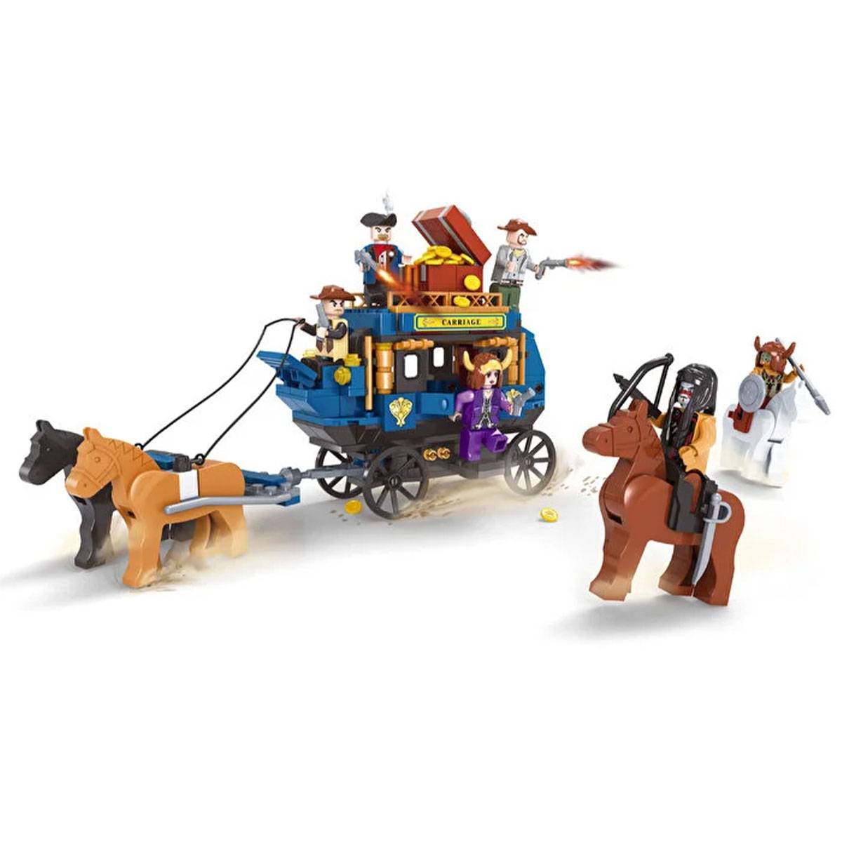 Ausini 348 Parça Vahşi Batı Kovboy ve Kızılderili Seti