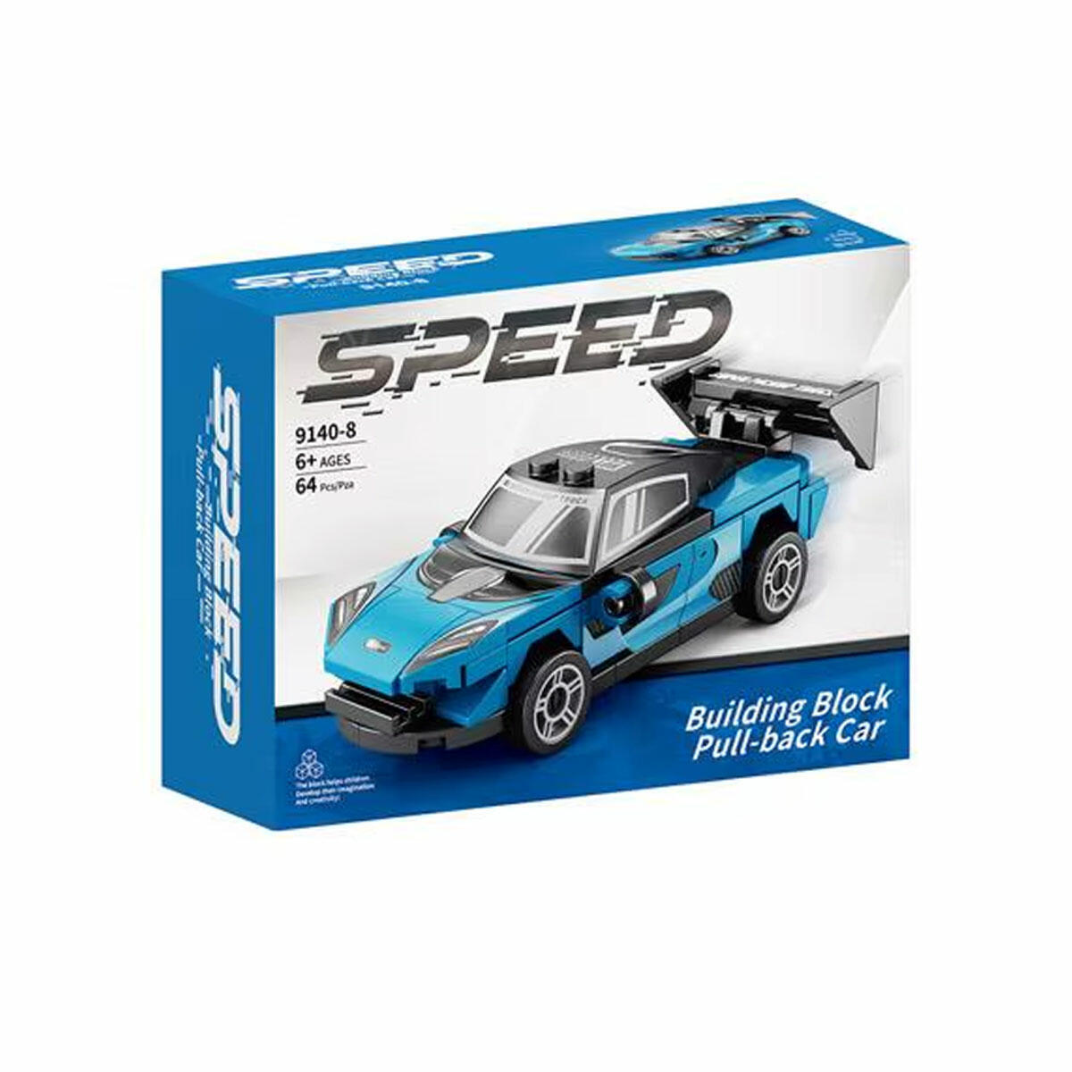 64 Parça Blok McLaren Araba Yapım Seti | Çek Bırak Mekanizmalı Spor Araç | Lego Uyumlu Eğitici ve Yaratıcı Blok Oyuncak Seti