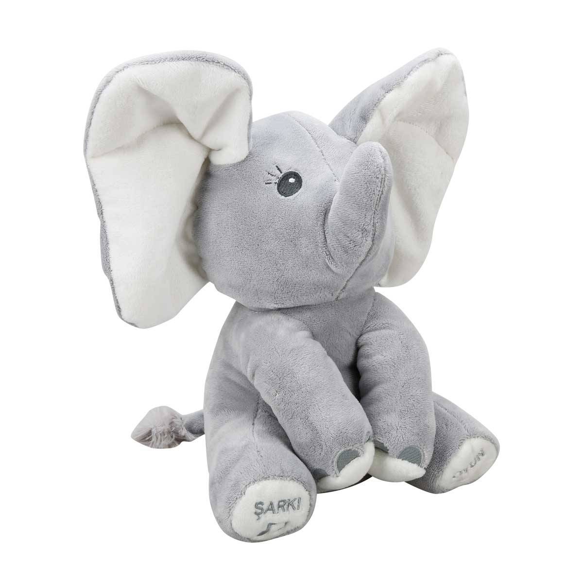 Babycim Neşeli Oyuncu Fil Sesli Peluş 30 cm