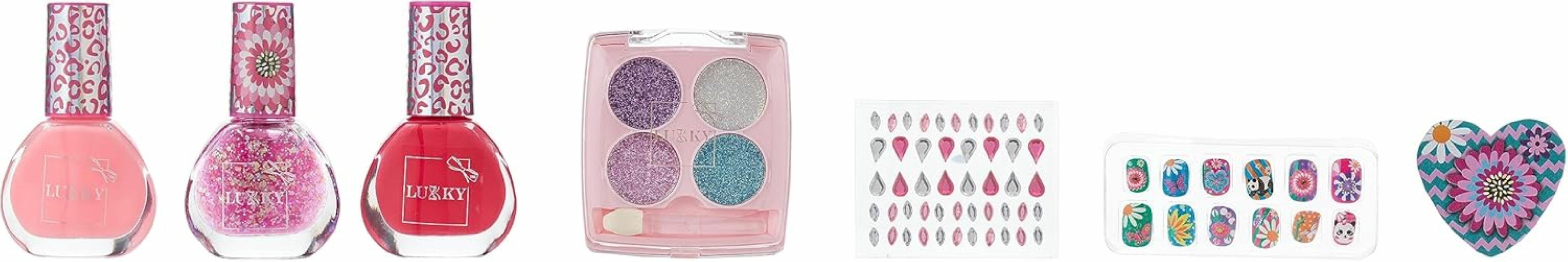 Lukky Çocuk Makyaj Kozmetik Seti - Far Paleti ve Soyulabilir Oje Takma Tırnak