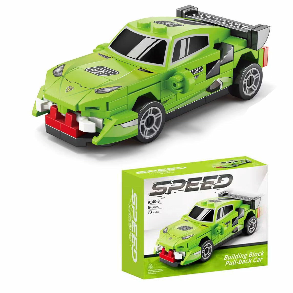 73 Parça Blok Lamborghini Araba Yapım Seti | Çek Bırak Mekanizmalı Spor Araç | Lego Uyumlu Eğitici ve Yaratıcı Blok Oyuncak Seti