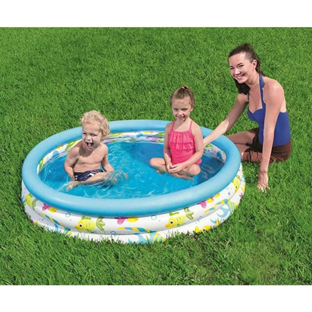 Bestway Çocuk Havuzu 3 Bölmeli Balık Desenli (122x25 cm)