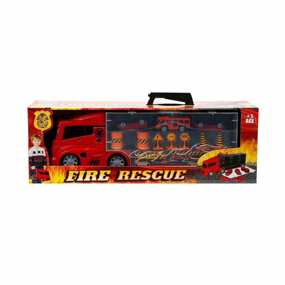Taşıyıcı İtfaiye 3 Araçlı Çantalı Oyun Seti