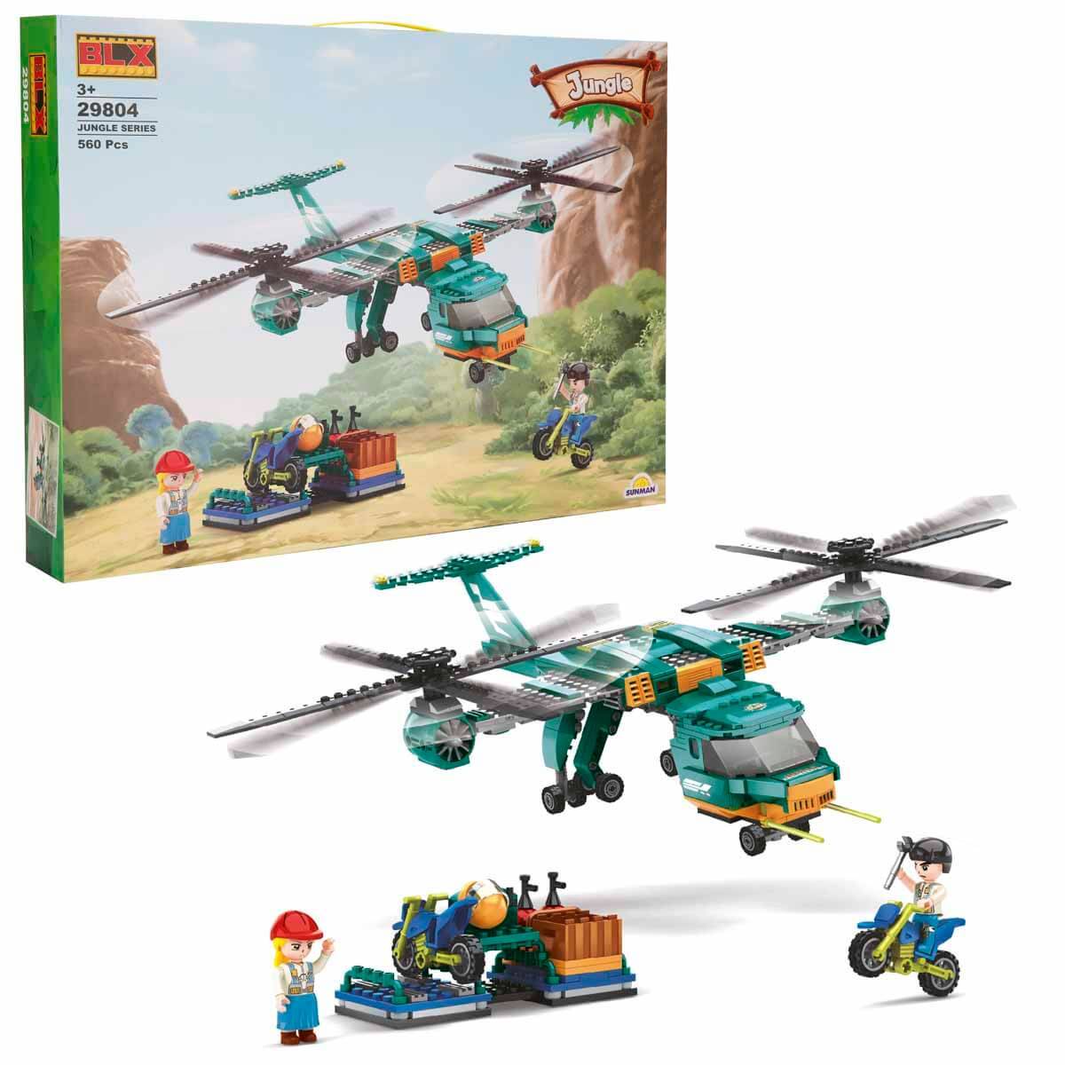 BLX Jungle Orman Keşif Ekibi ve Uçağı Yapı Seti 560 Parça