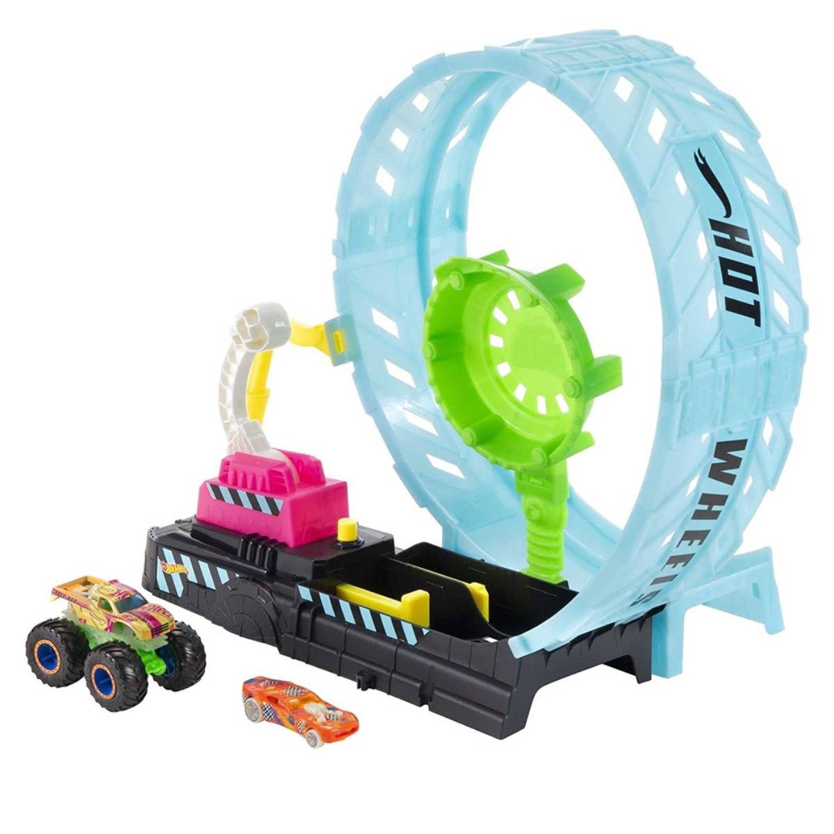 Hot Wheels Monster Trucks Karanlıkta Parlayan Çemberde Yarış Seti