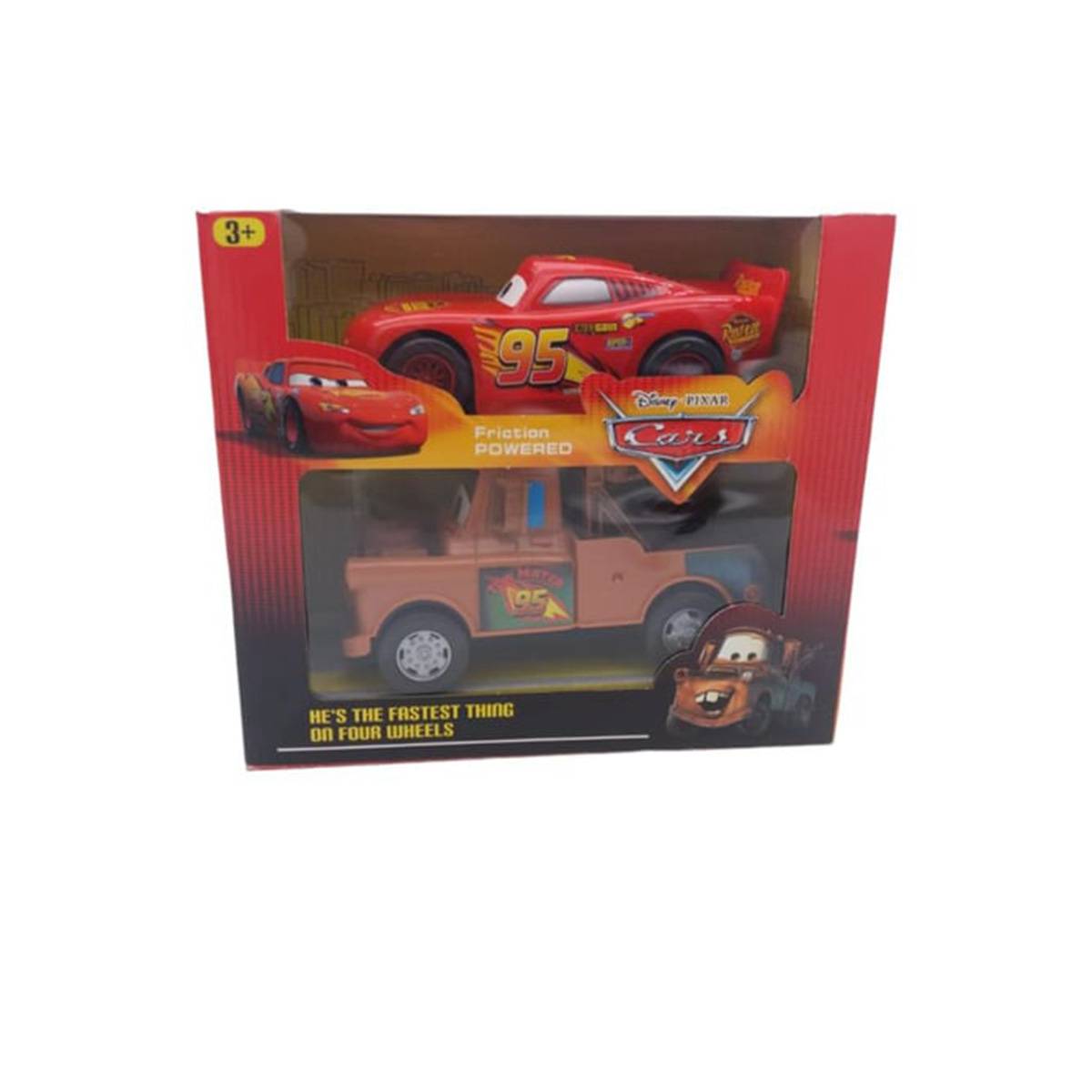 Cars Şimşek McQueen ve Mater Oyuncak Sürtmeli 2'li Araç Seti
