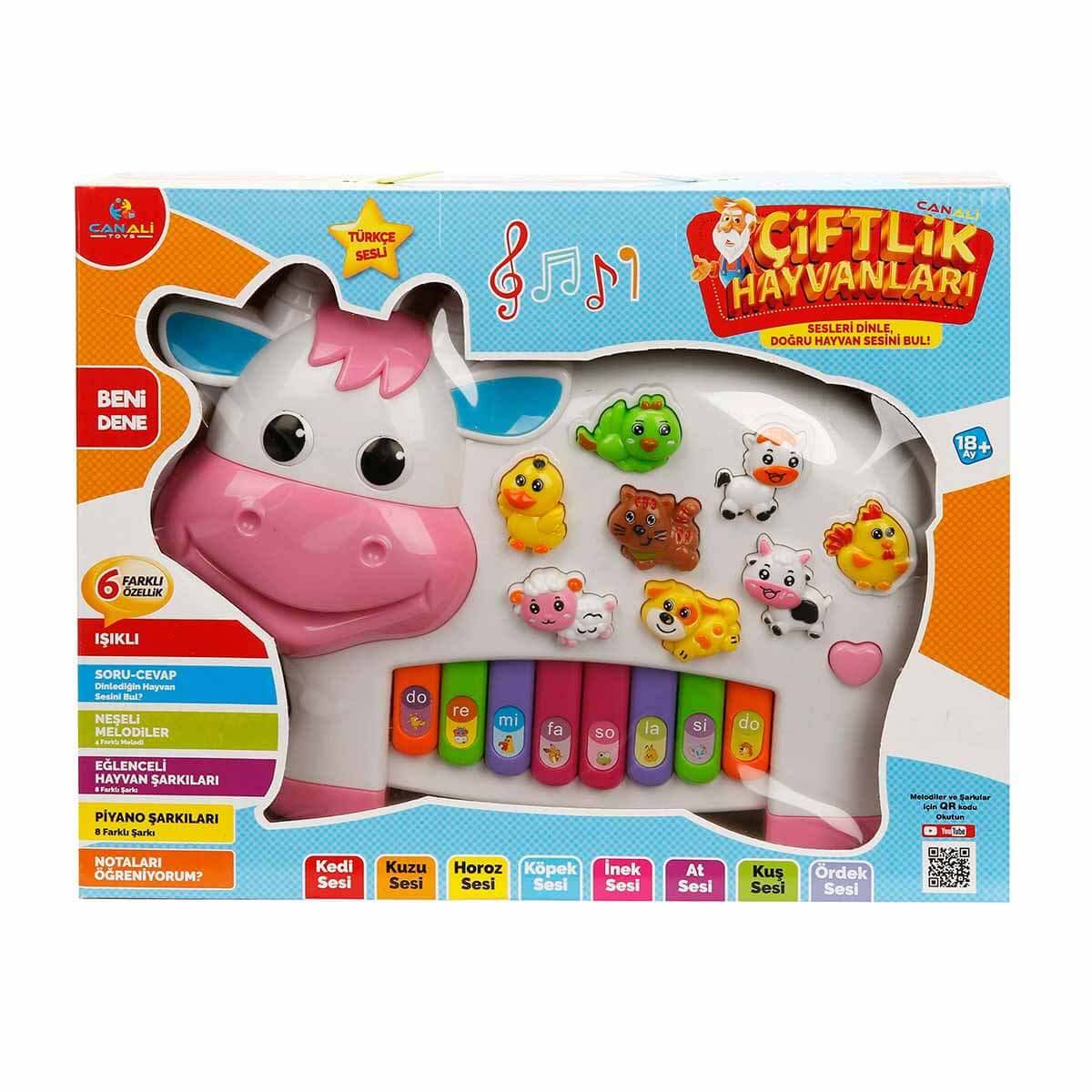 Çiftlik Hayvanları Sesli ve Işıklı İnek Piyano