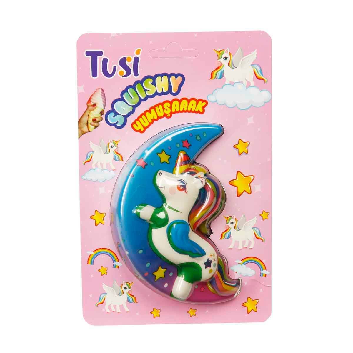 Tusi Squishy Ay Şekilli Unicorn Köpük Oyuncak