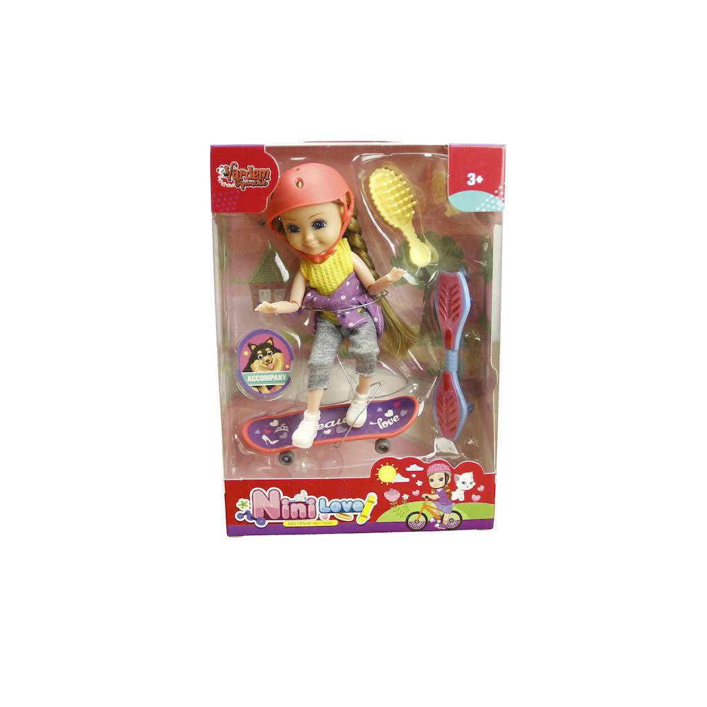 Nini Love Sporcu Bebekler Seti - Bisiklet Kaykay ve Scooter