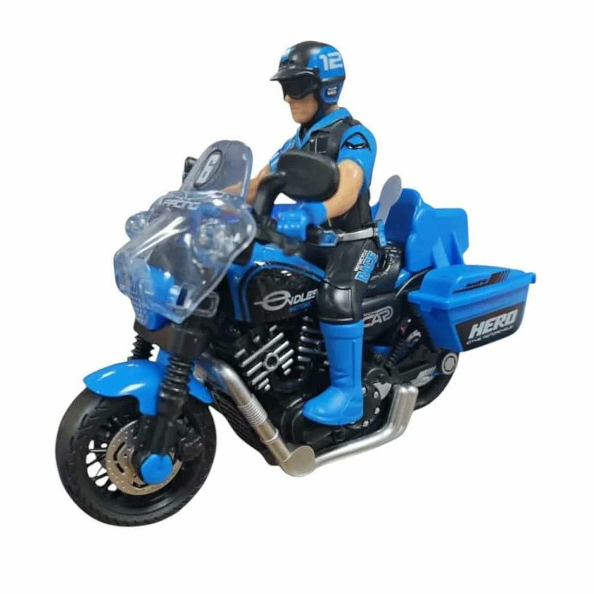 Sürtmeli Işıklı ve Müzikli Figürlü Kahraman Motosiklet | Sesli Polis Motoru Oyuncak | Figürlü ve Hareketli Macera Seti