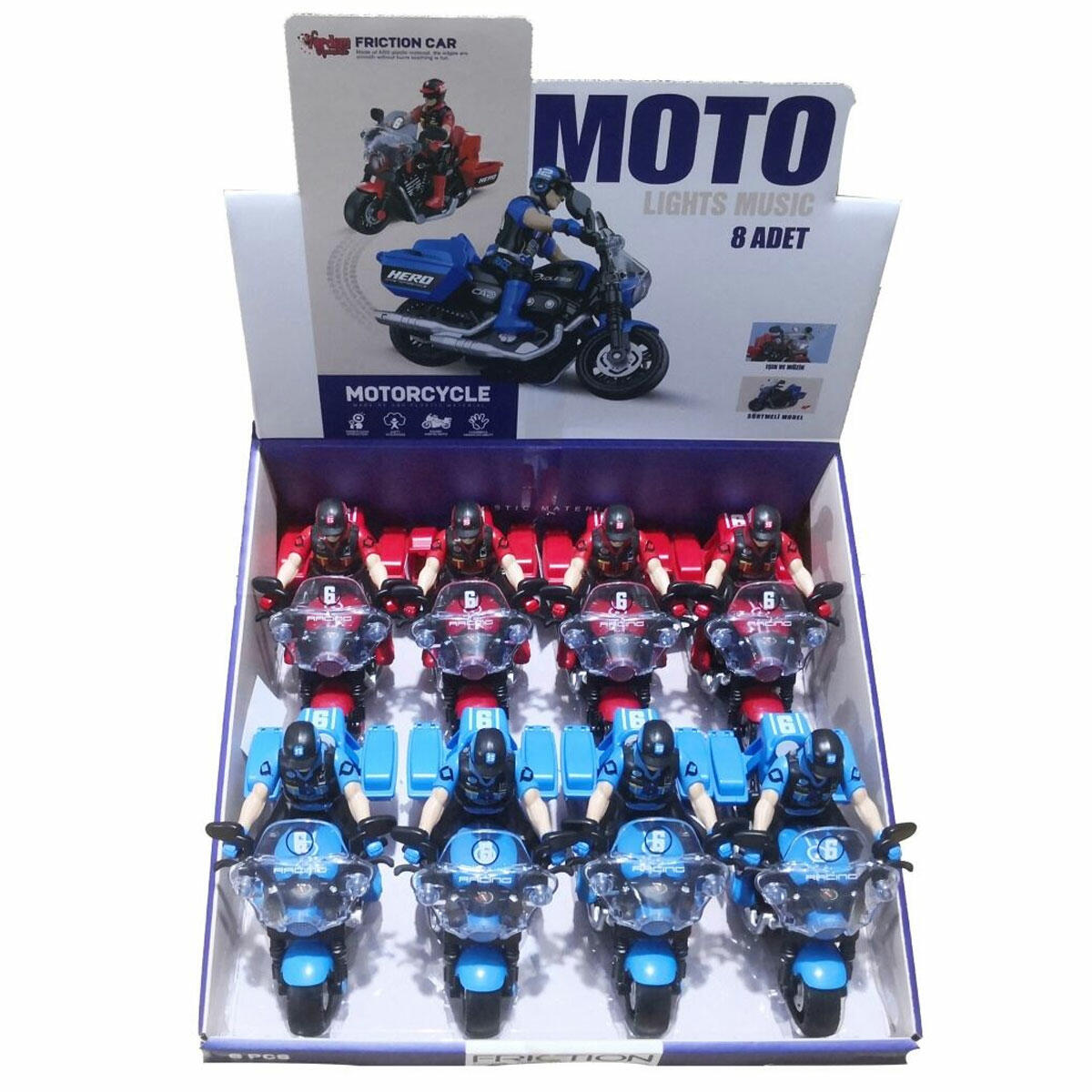 Sürtmeli Işıklı ve Müzikli Figürlü Kahraman Motosiklet | Sesli Polis Motoru Oyuncak | Figürlü ve Hareketli Macera Seti