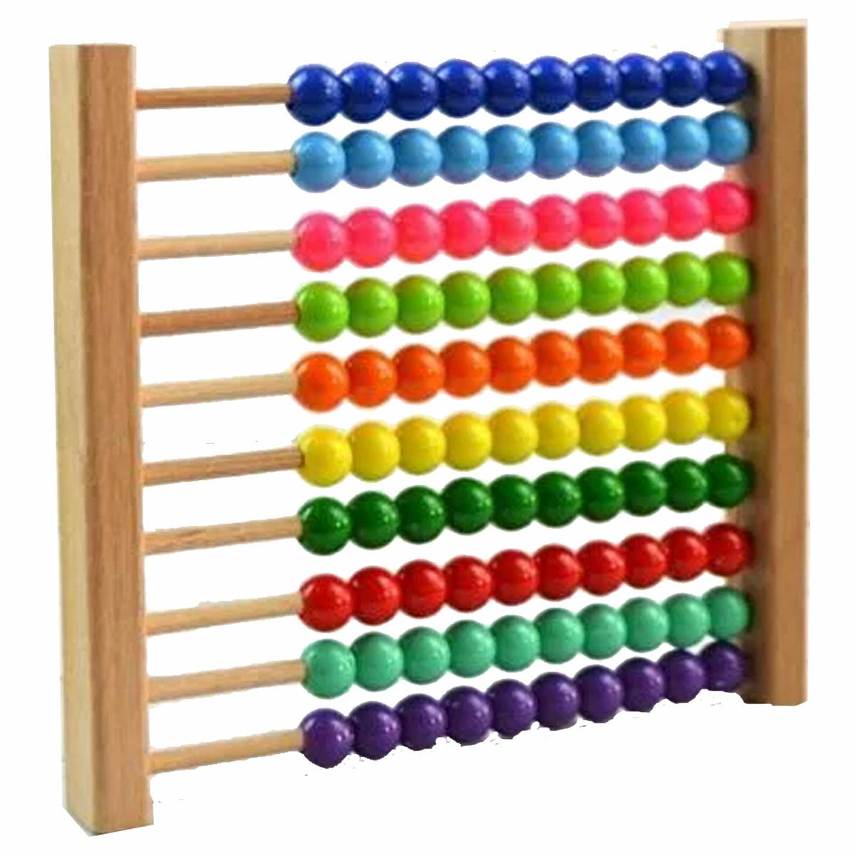 Ahşap Ayaksız Abaküs | Eğitici Matematik ve Sayı Sayma Oyuncağı | Doğal Ahşap İlk Öğrenme Seti